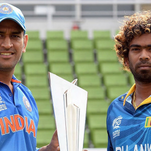 Dhoni And Malenga With The Trophy - World T20 2014