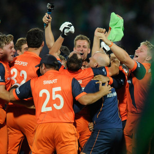 Netherlands Player Celebration After Qualifying For Super 10 Stage In Twenty 20 World Cup 2014