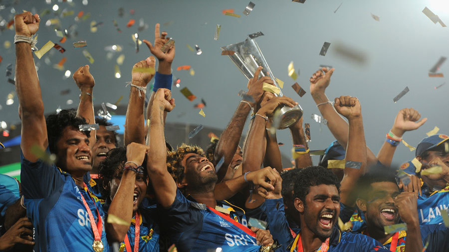 Sri Lanka Team Celebrating The Victory With World T20 Trophy